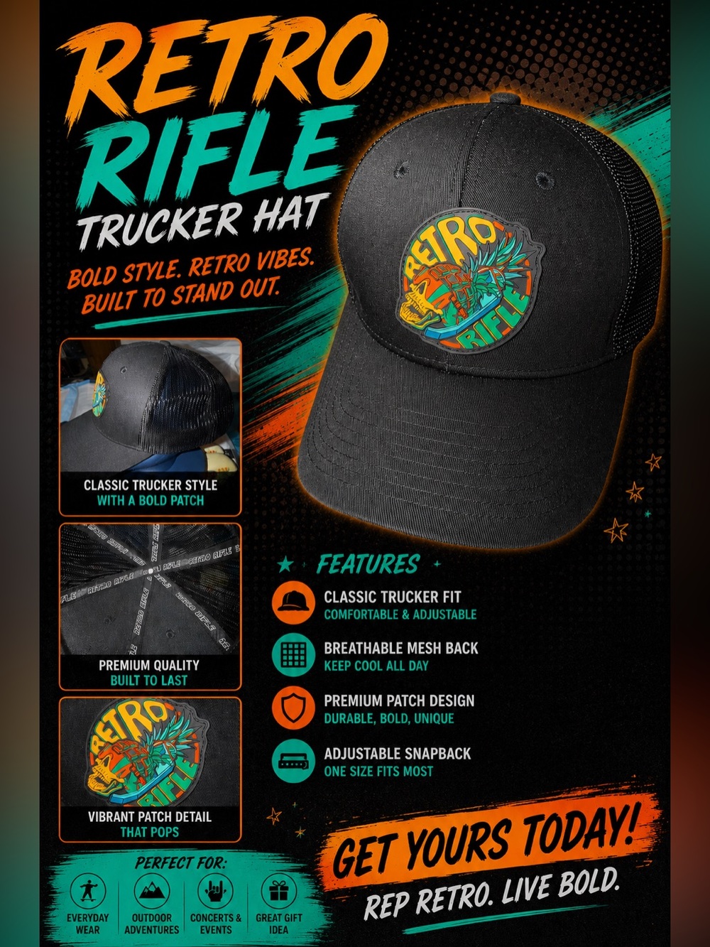 Retro Rifle Trucker Hat